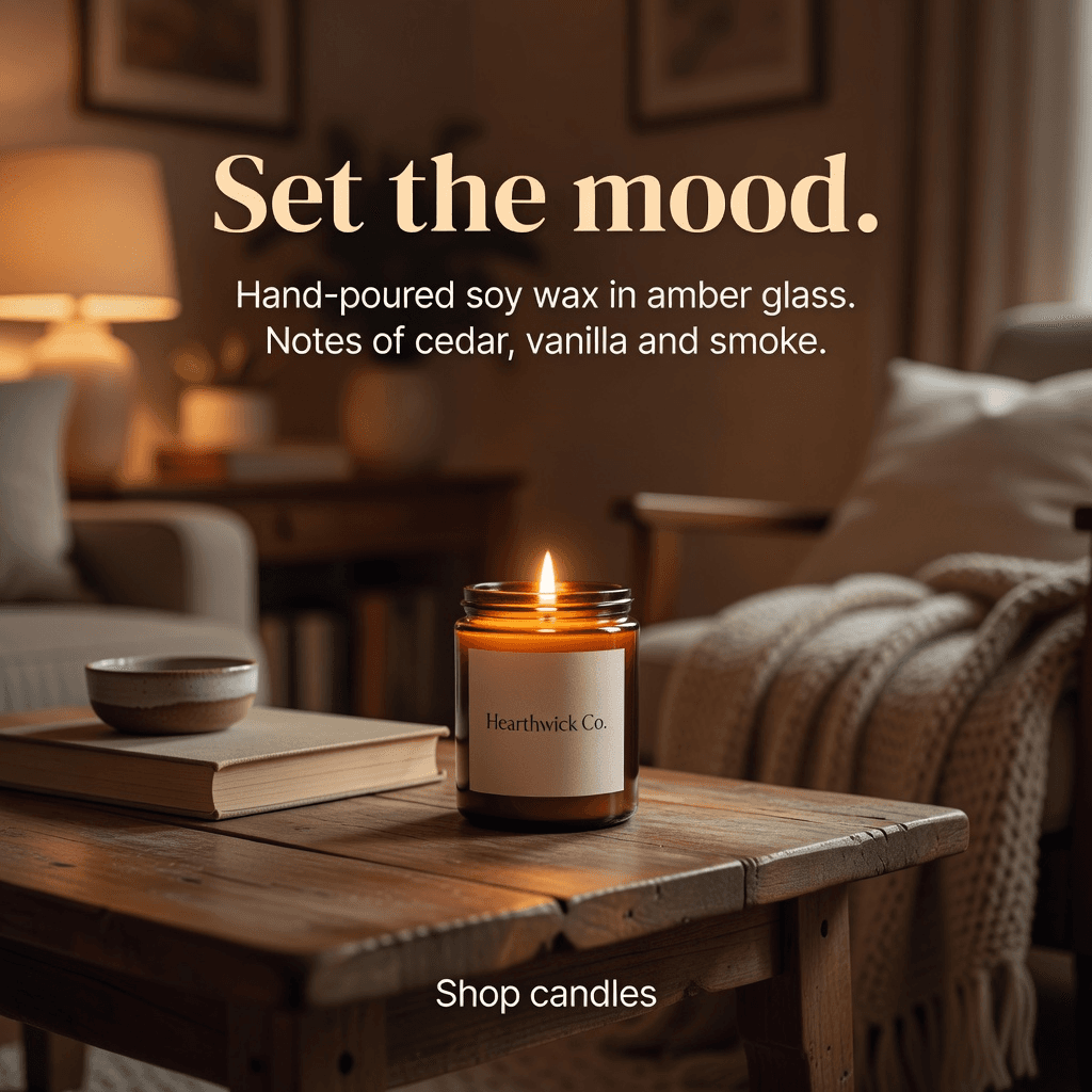 Lit Candle in Warm Room