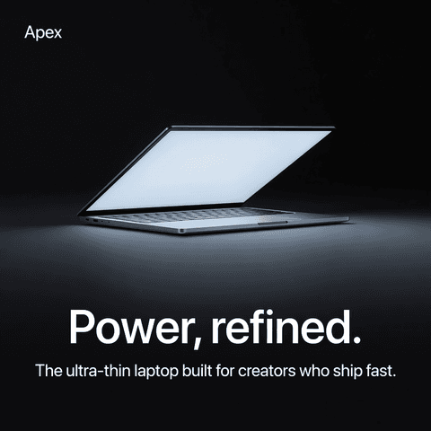 Rim-Lit Laptop on Seamless