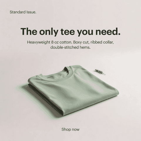 Single T-Shirt Folded Flat
