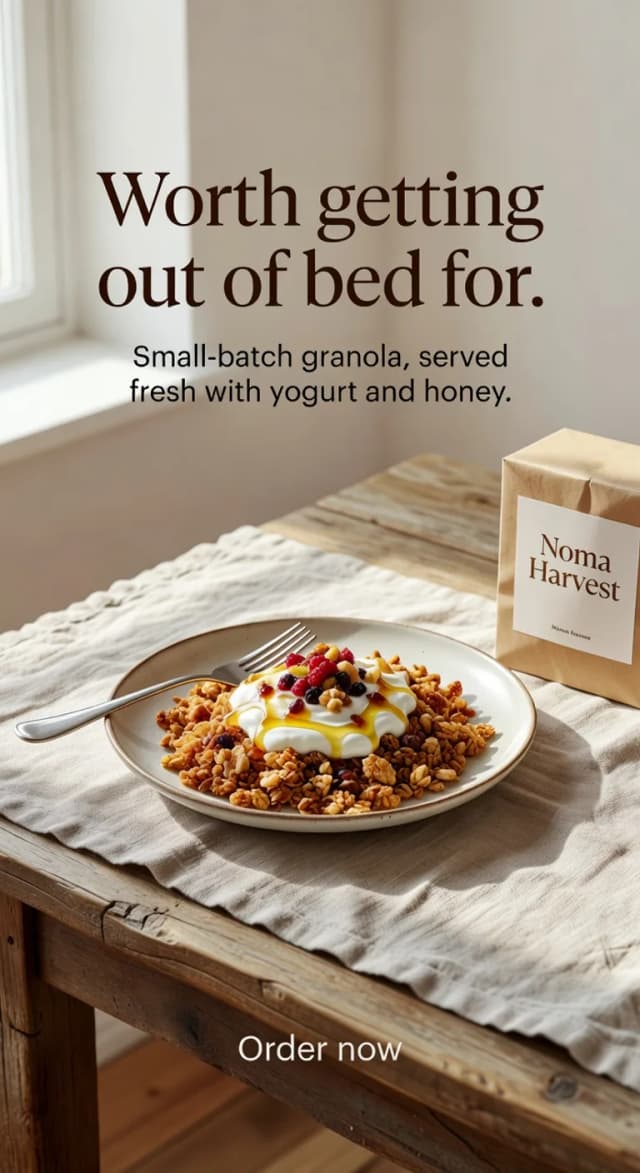 Plated food ad creative